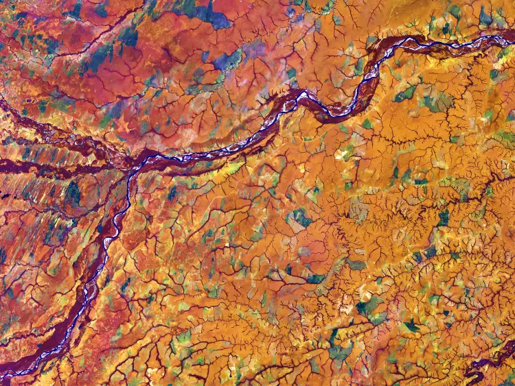 Satellite image of the boundary between Colombia and Venezuela
