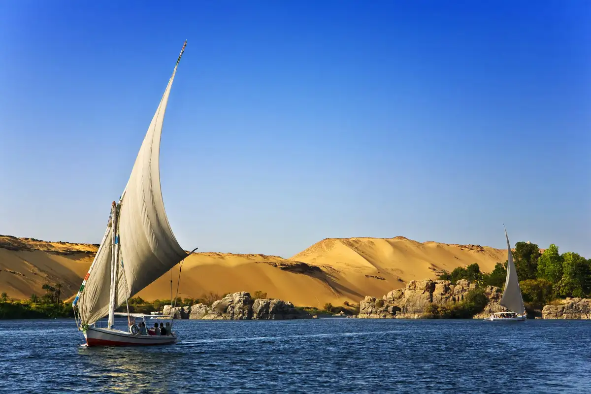 Sailboat on the river Nile